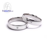 แหวนคู่ แหวนคู่เงินแท้ แหวนเพชร แหวนเงินแท้ แหวนหมั้นเพชร - RC1275di
